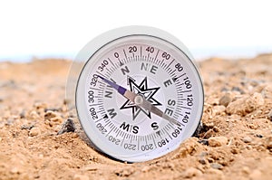 Orientation Concept Metal Compass photo