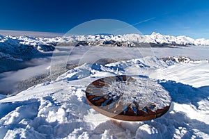 Orientation table on Vogell ski slope in Slovenia.