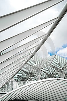 Oriente Train Station Exterior in Lisbon, Portugal