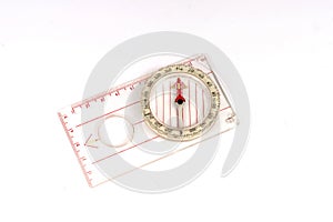 Orienteering compass isolated. photo