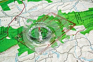 Orienteering Compass and Map