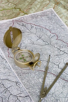 Orienteering: compass on maps