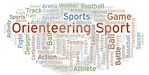 Orienteering Sport word cloud.