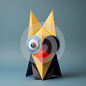 Playful Origami Cyclops: A Minimalist Composition With Curiosity And Friendliness photo