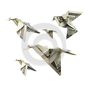 Origami Bird from banknotes