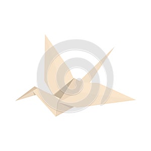 Origami bird icon, cartoon style