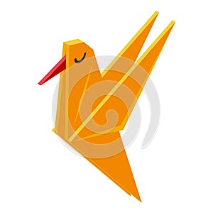 Origami bird icon isometric vector. Paper bird