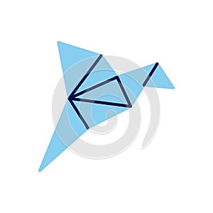 Origami Bird related vector icon