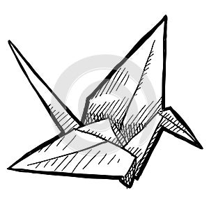 Origami bird sketch