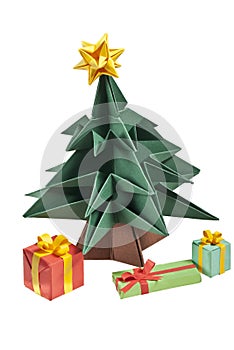 An origami Christmas tree