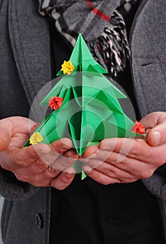 Origami christmas tree