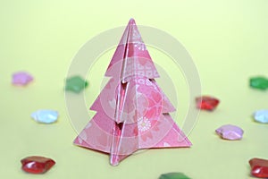 Origami Christmas tree, paper folding