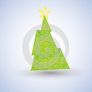 Origami Christmas tree from paper with stars