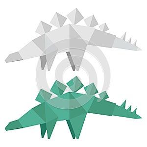An origami dinosaur. Vector illustration on a white background