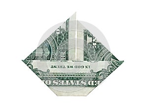 Origami dollar boat