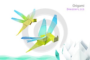 Origami dragonflies