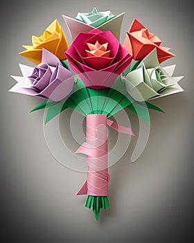 Origami flower bouquet