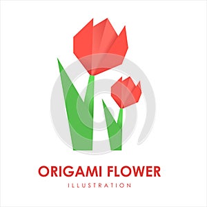 Origami flower illustration vector