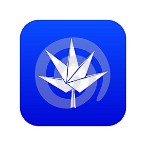 Origami fluffy tree icon blue vector