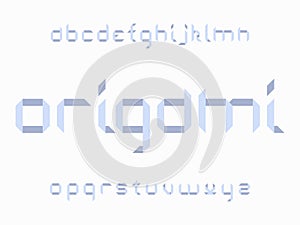 Origami font. Vector alphabet