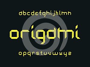 Origami font. Vector alphabet