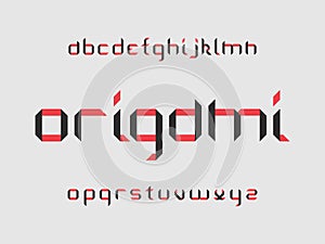 Origami font. Vector alphabet