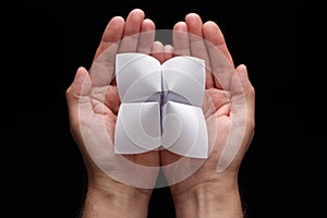 Origami fortune teller with blank choices