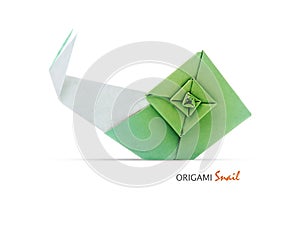 Origami green snail