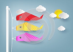 Origami koi nobori