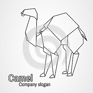 Origami logo contour camel