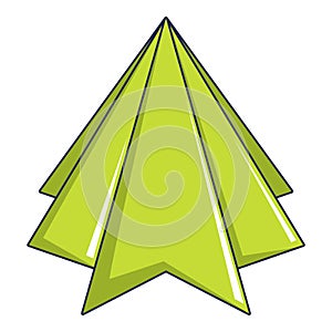 Origami mountain icon, cartoon style