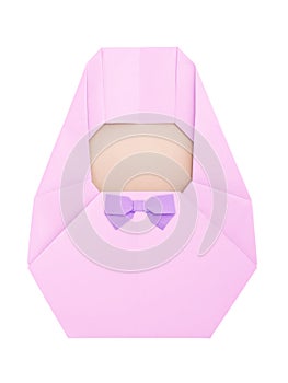 Origami newborn in pink Swaddle