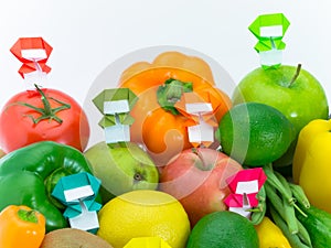 Origami Ninja with Vegetables and Fruits