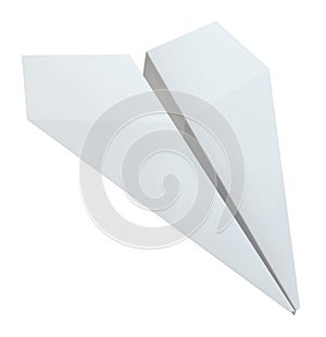 Origami paper airplane on white background