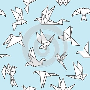 Origami paper birds