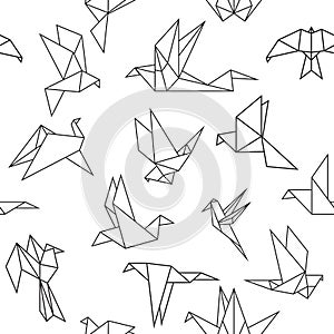 Origami paper birds