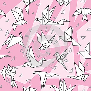 Origami paper birds