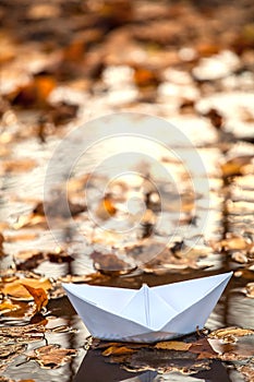 Origami paper boat