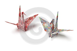 Origami paper crane birds photo