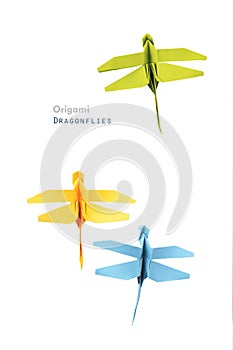 Origami paper dragonflies