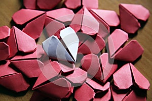 Origami paper hearts photo