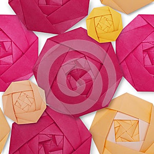 Origami paper pink rose pattern