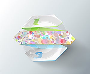 Origami paper with place for your own text.