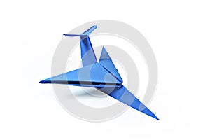 Origami Paper plane on the white background