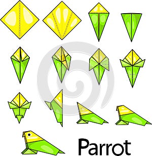 Origami parrot