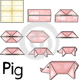 Origami pig