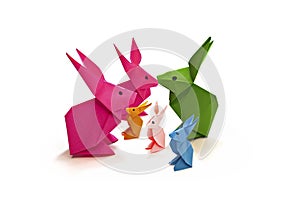 Origami Rabbit on the white background