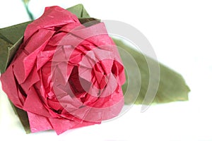 Origami rose close up