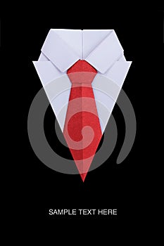 Origami shirt with tie photo