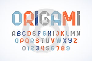 Origami style modern font